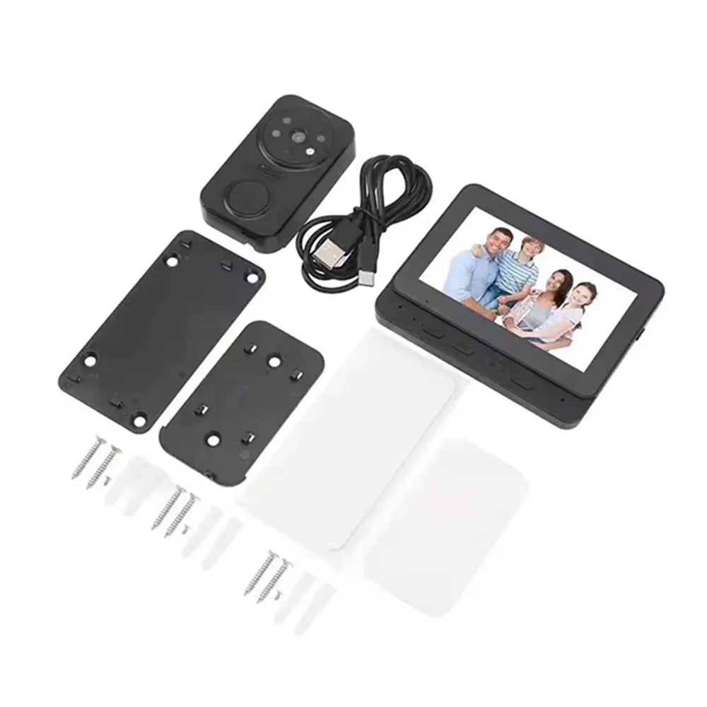 EntryCiz Smart Doorbell Camera with accessories on a white background