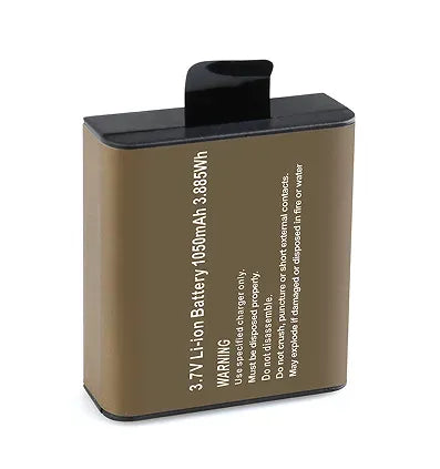 Brown battery with black top on a white background
