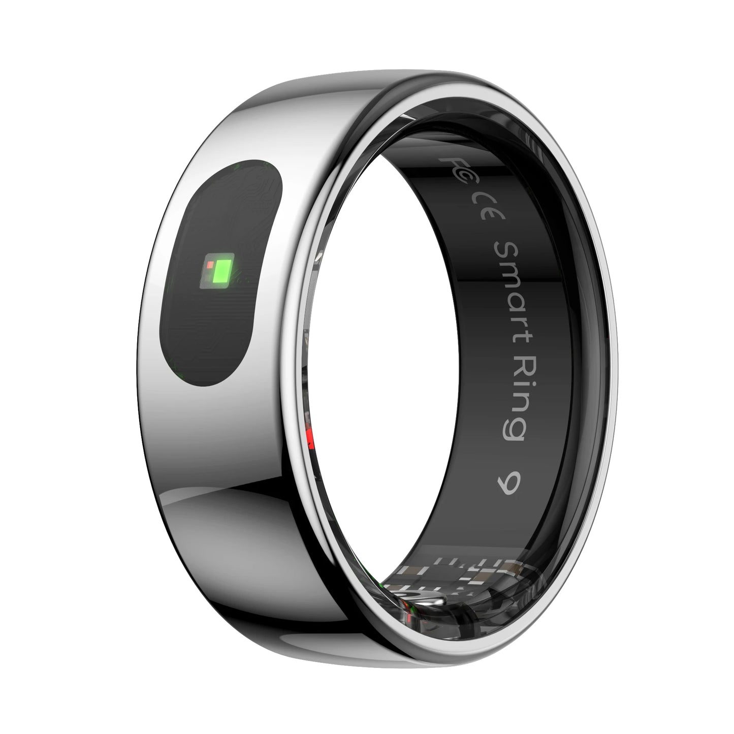 Thurgoo Smart Ring with digital display on a white background