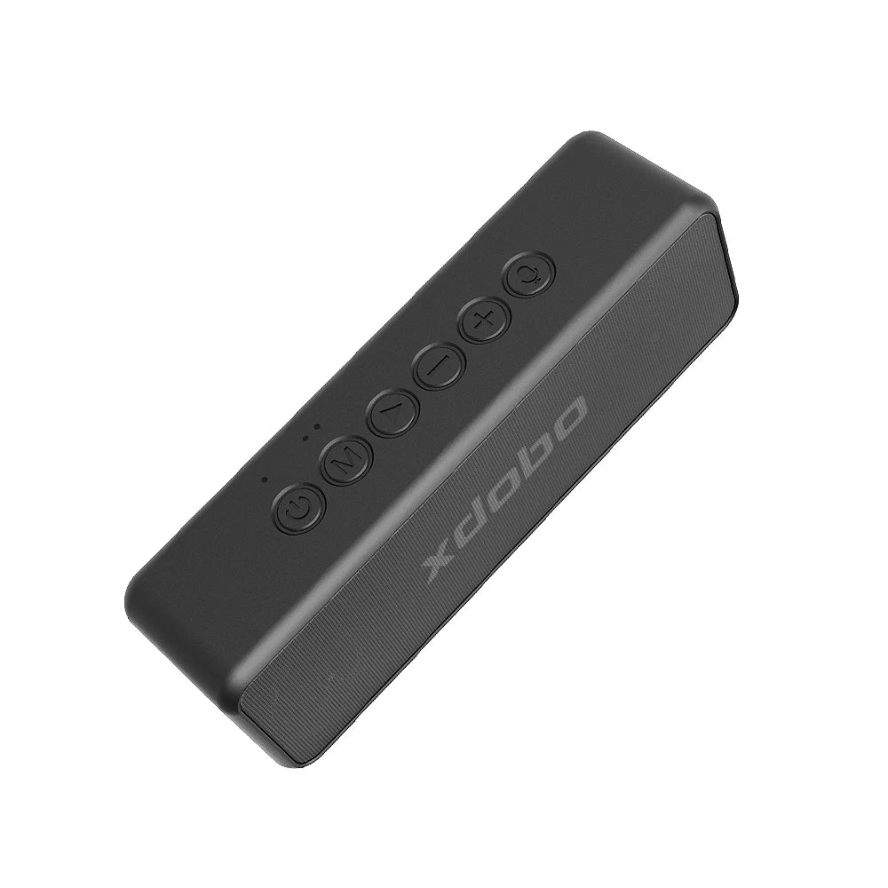 Black electronic device with buttons and 'xdobo' branding on a white background