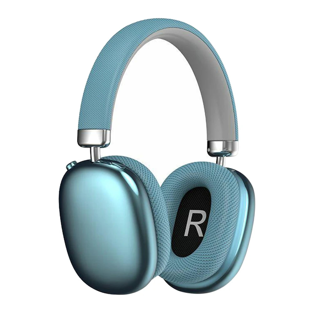Blue Paraear HiFi Stereo Wireless Headphone features with 'R' label on a white background