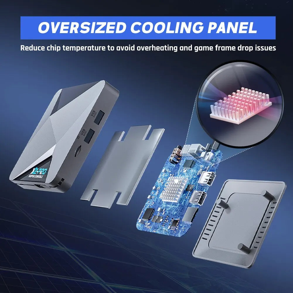 KINHANK X2 Pro Retro Gaming Console featuring an oversized cooling panel for improved heat dissipation and stable long-term performance