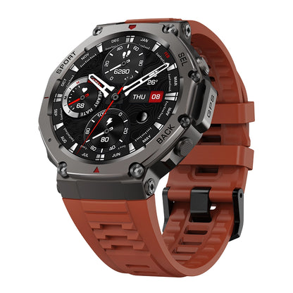Aegis XS GPS-Sportswatch /Around
 with a brown strap on a white background