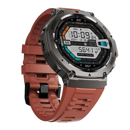 Aegis XS GPS-Sportswatch /Around with a red strap on a white background