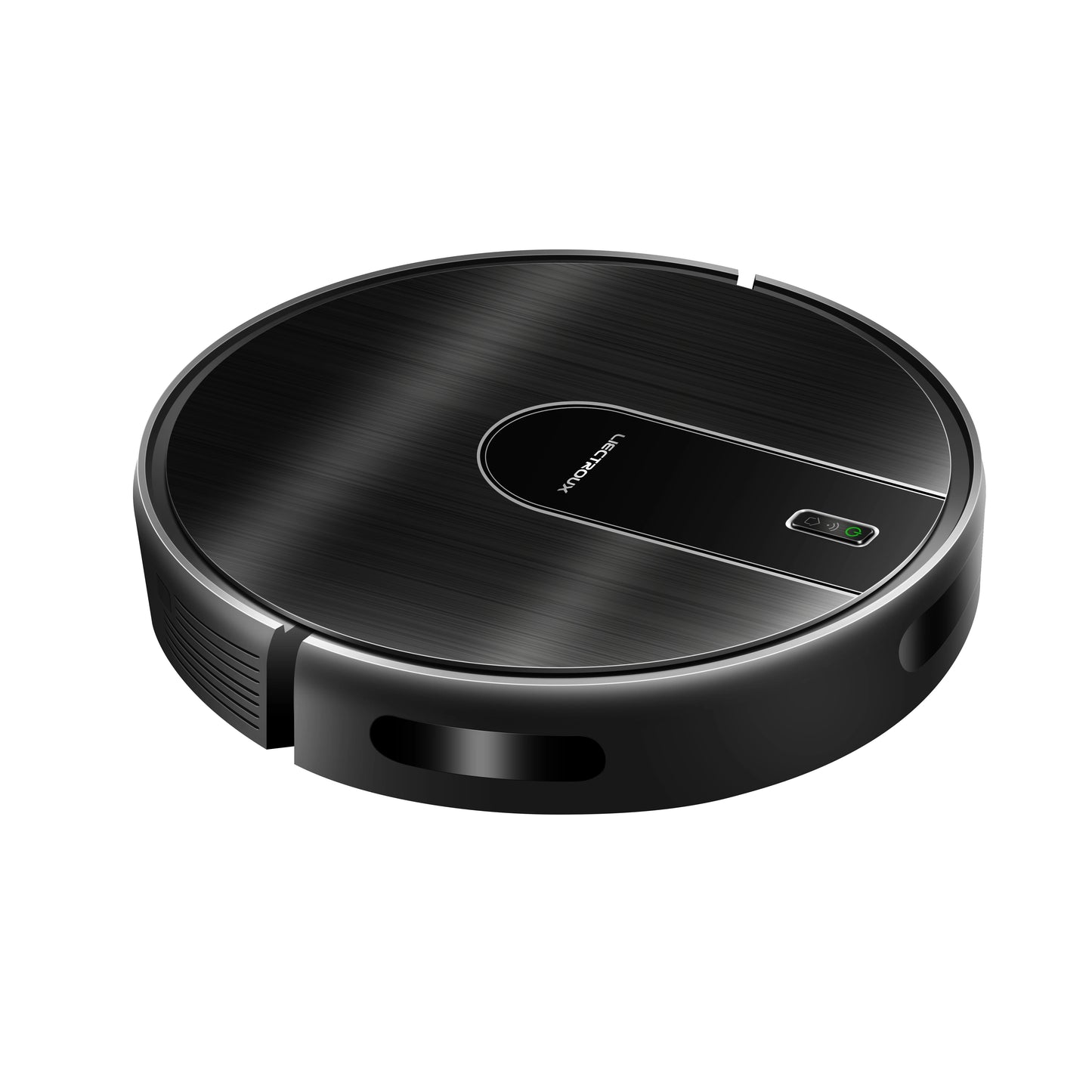 Black AeroBot N7S U Robot Vacuum Cleaner on a white background 