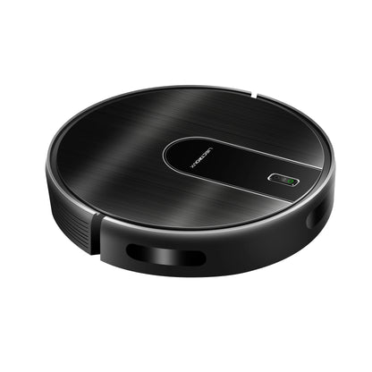Black AeroBot N7S U Robot Vacuum Cleaner on a white background 