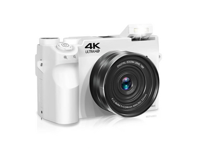 White Aetheros Digital Camera with '4K Ultra HD' text on a white background