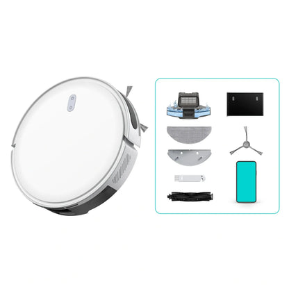 Airvax Robot Vacuum with additional parts on a white background