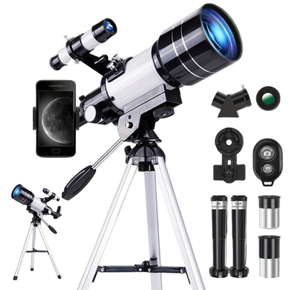 Astrobupy Telescope with accessories on a white background