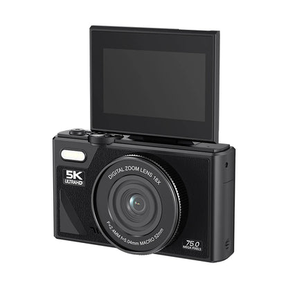 Black ClikTric Camera with a screen on a white background