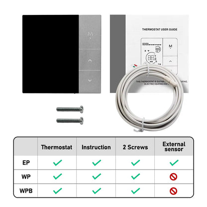 ClimaClik Home Thermostat kit with components and user guide on a white background