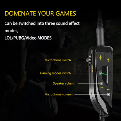 Gaming controller with labeled switches on a dark background