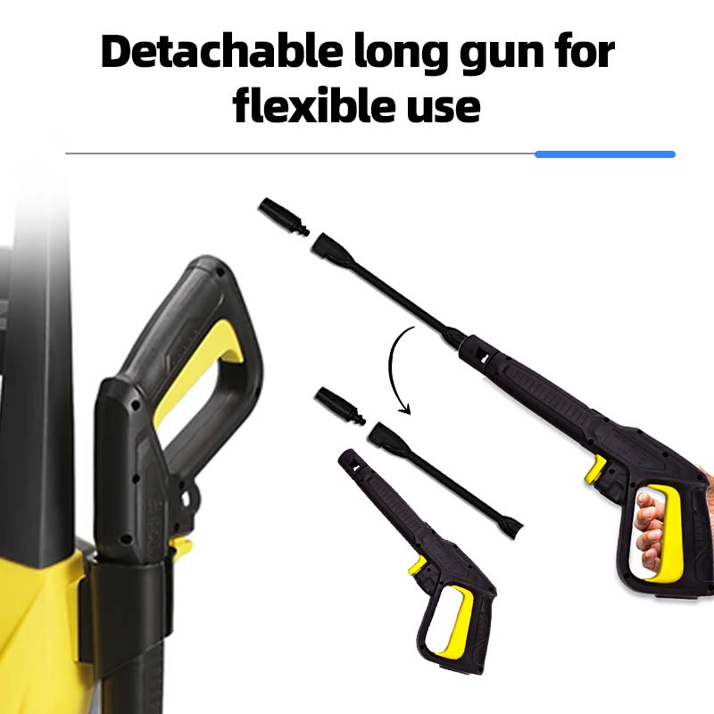 Detachable long gun for flexible use on a white background