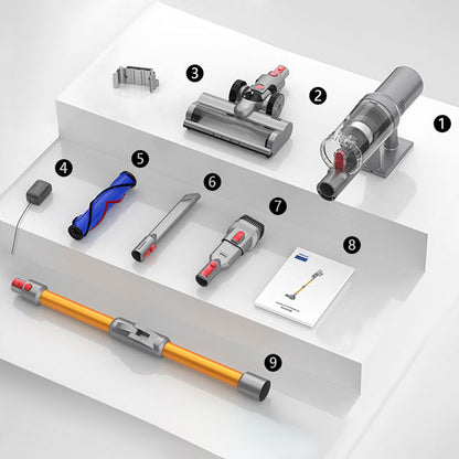 Collection of Drexen Vacuum Cleaner parts on a white background