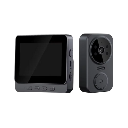 Two black EntryCiz Smart Doorbell Camera devices on a white background