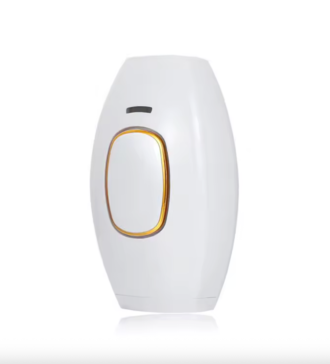 White GlowSilk IPL Hair Removal device with a gold accent on a white background
