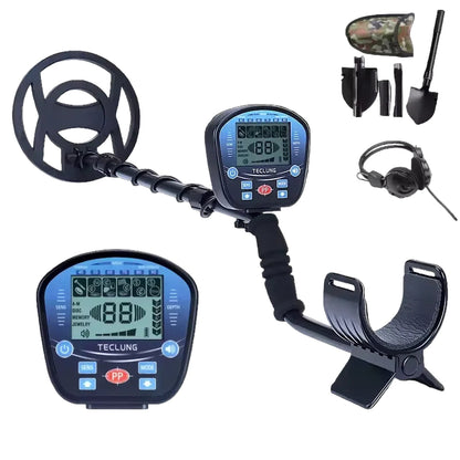 Goldfinder Metal Detector with accessories on a white background