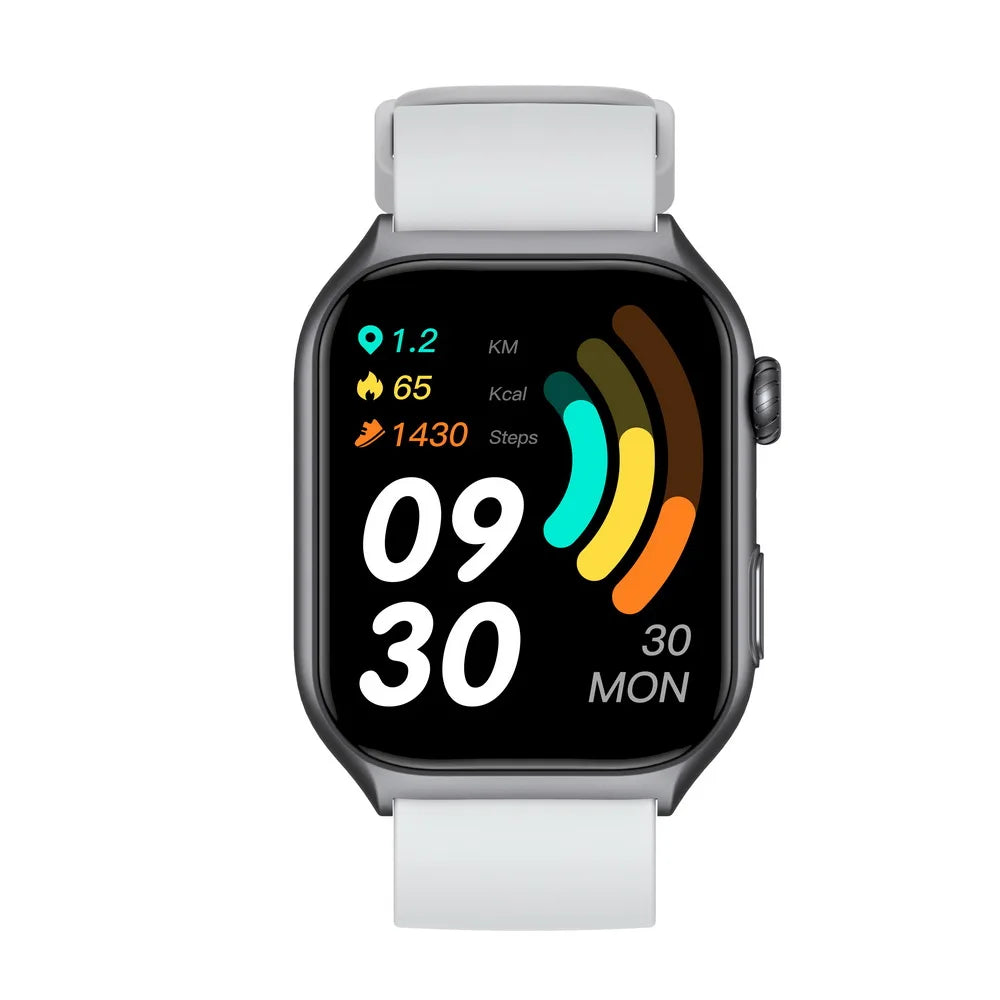 Ionoswatch SmartWatch with a white band on a white background