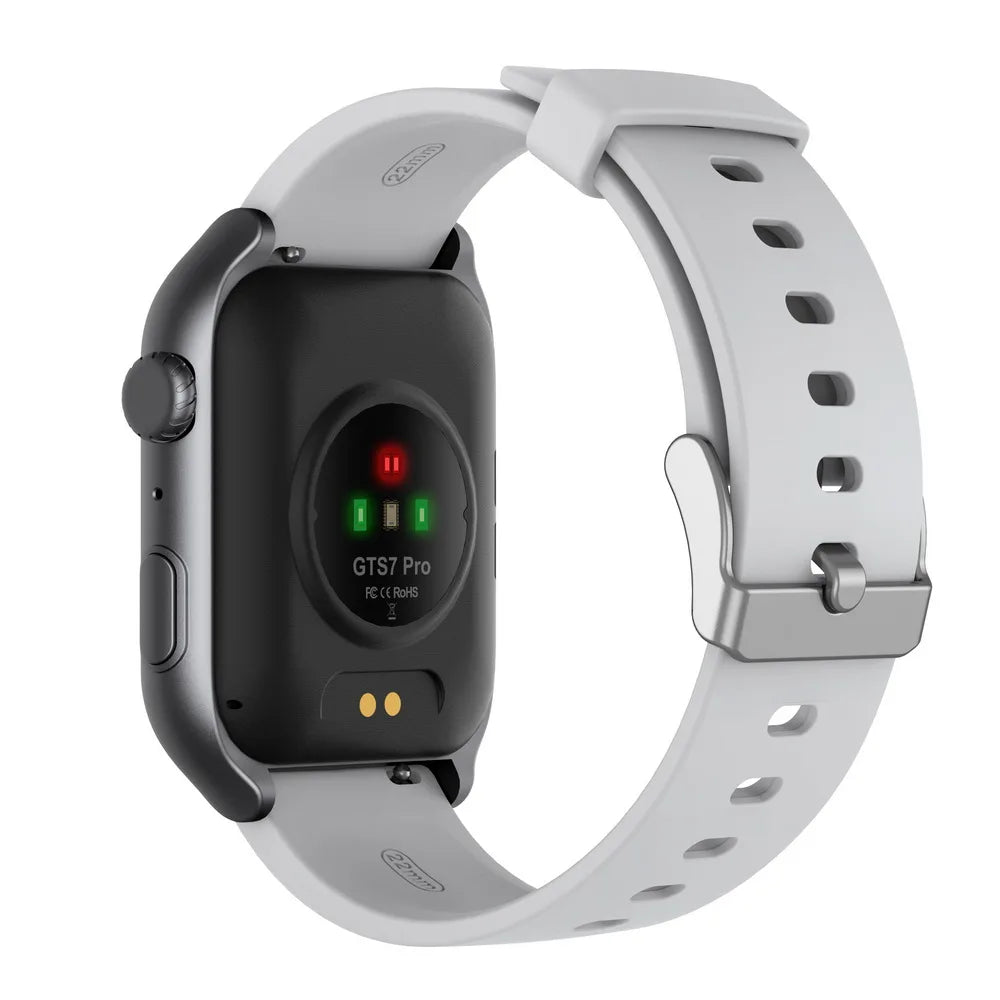 gray Ionoswatch SmartWatch with a white band on a white background