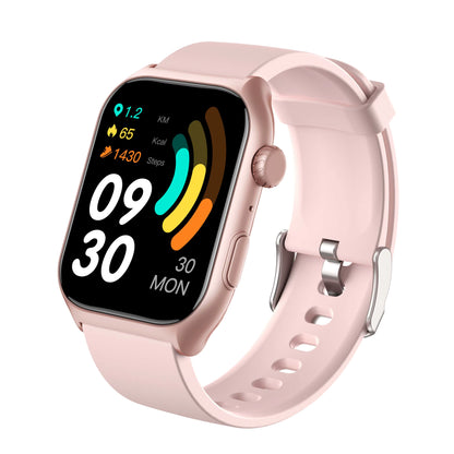 Ionoswatch SmartWatch with a pink band on a white background
