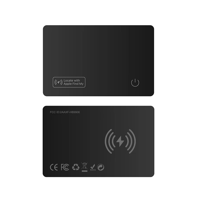 Two black IziPock Wallet Tracker Cards on a white background