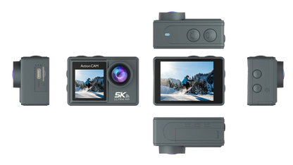 Kozenix Action Camera with multiple views on a white background
