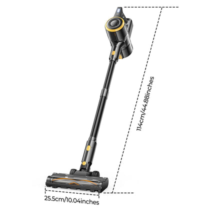 Lenoro V9 Vacuum Cleaner with measurement details on a white background