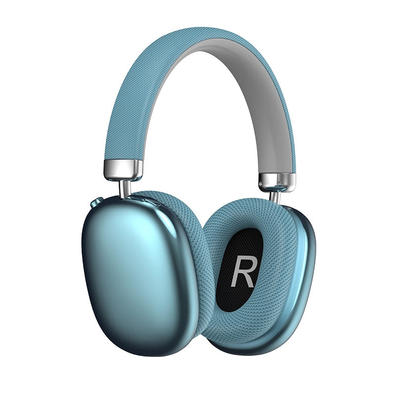 Blue Meacode Noise Cancelling Headphones with a 'R' logo on a white background