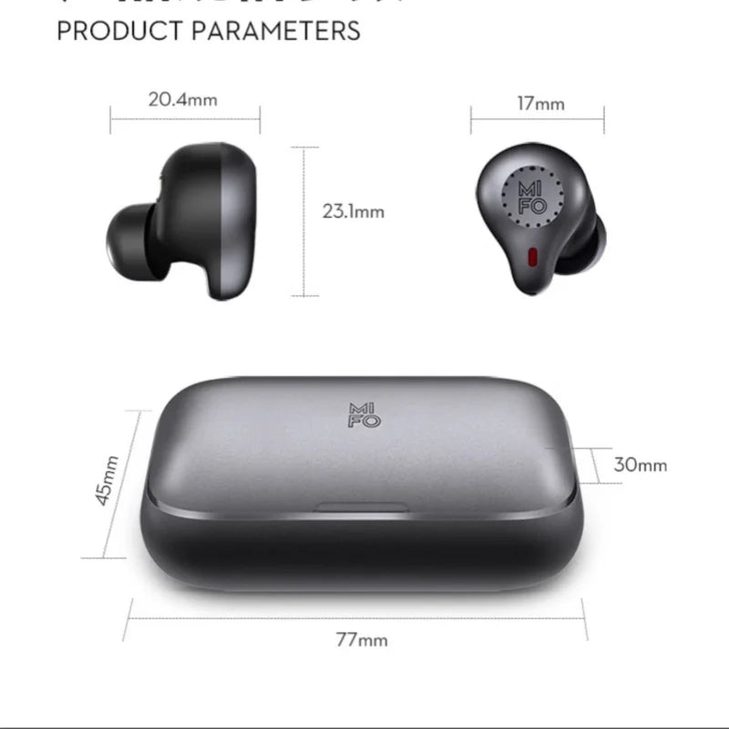 Mifo O5 Plus Gen 3 Wireless Earbuds with charging case – premium true wireless earbuds in sleek compact design.