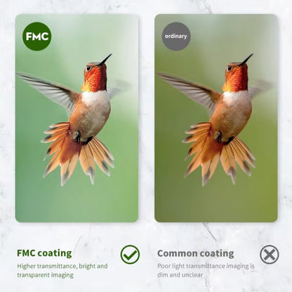 Comparison of FMC coating and common coating on a hummingbird image