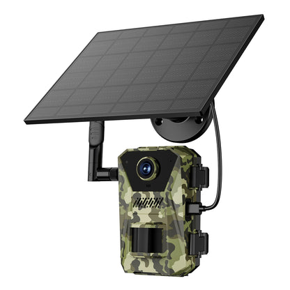 Naturepar F8 Trail Camera with solar panel on a white background