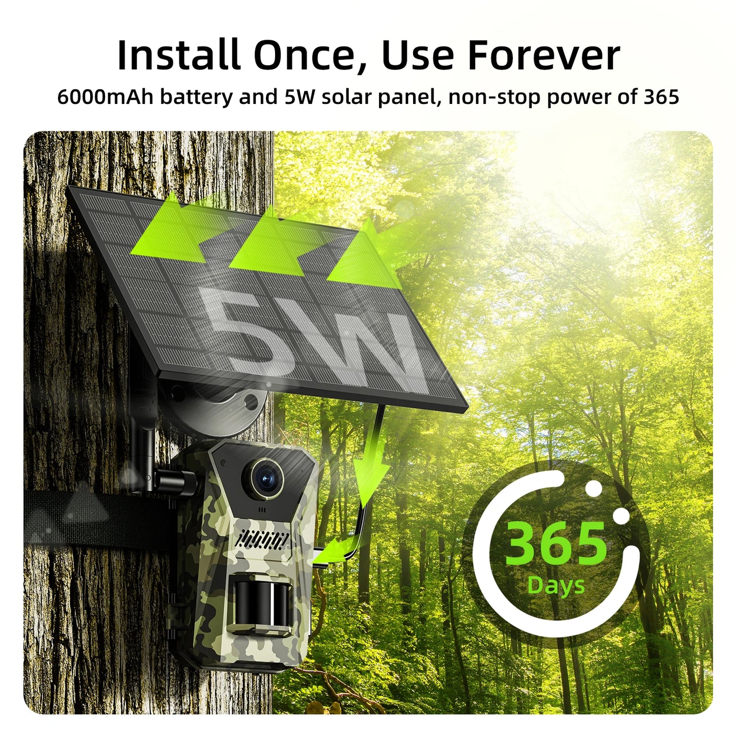 Naturepar F8 Trail Camera install once use forever 