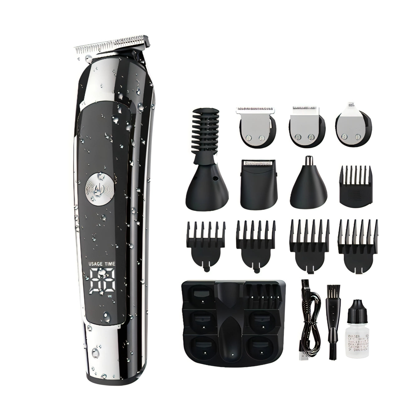 Puruxe Hair Clipper set with attachments on a white background