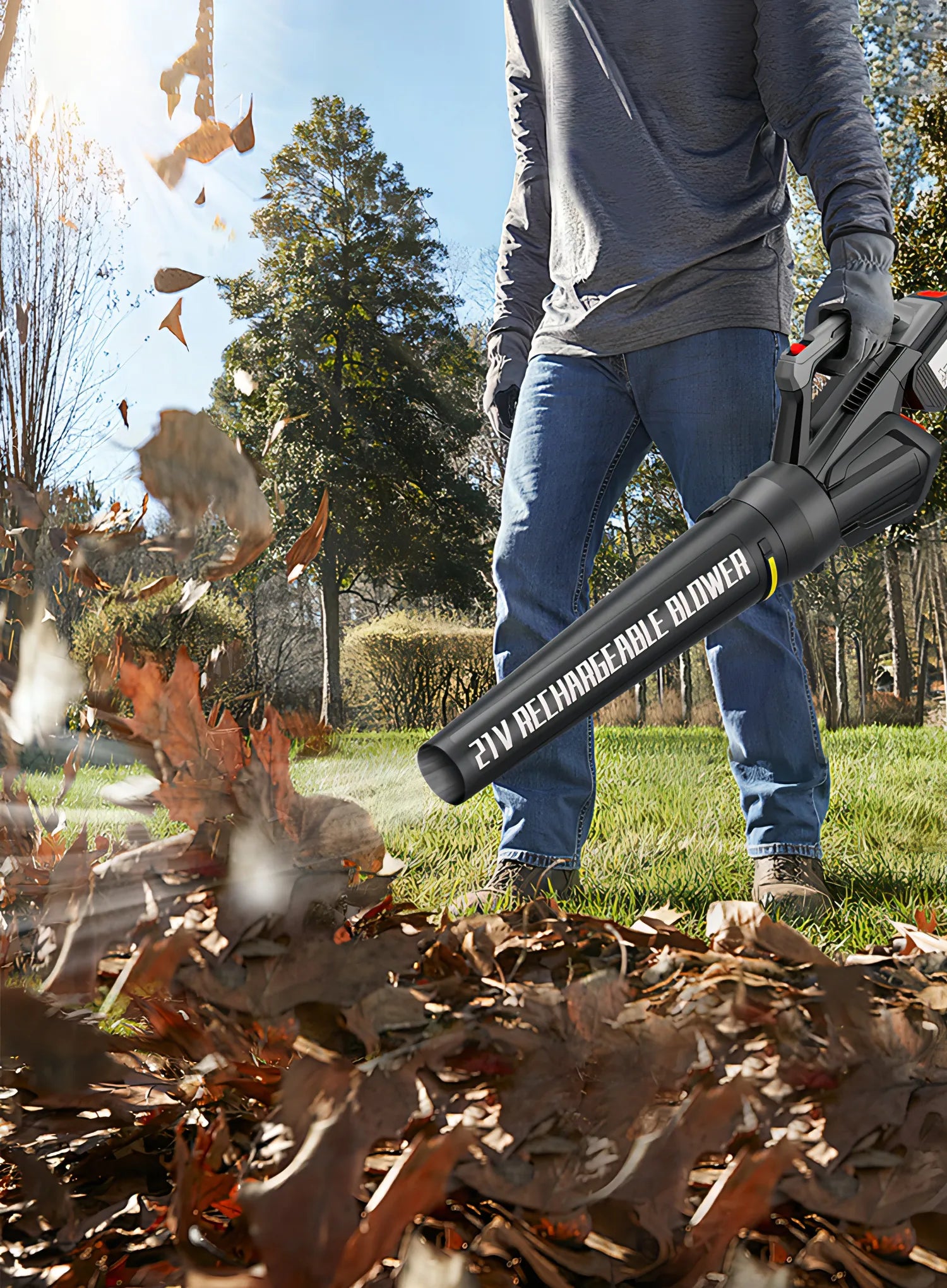 person using Puruxe Leaf Blower