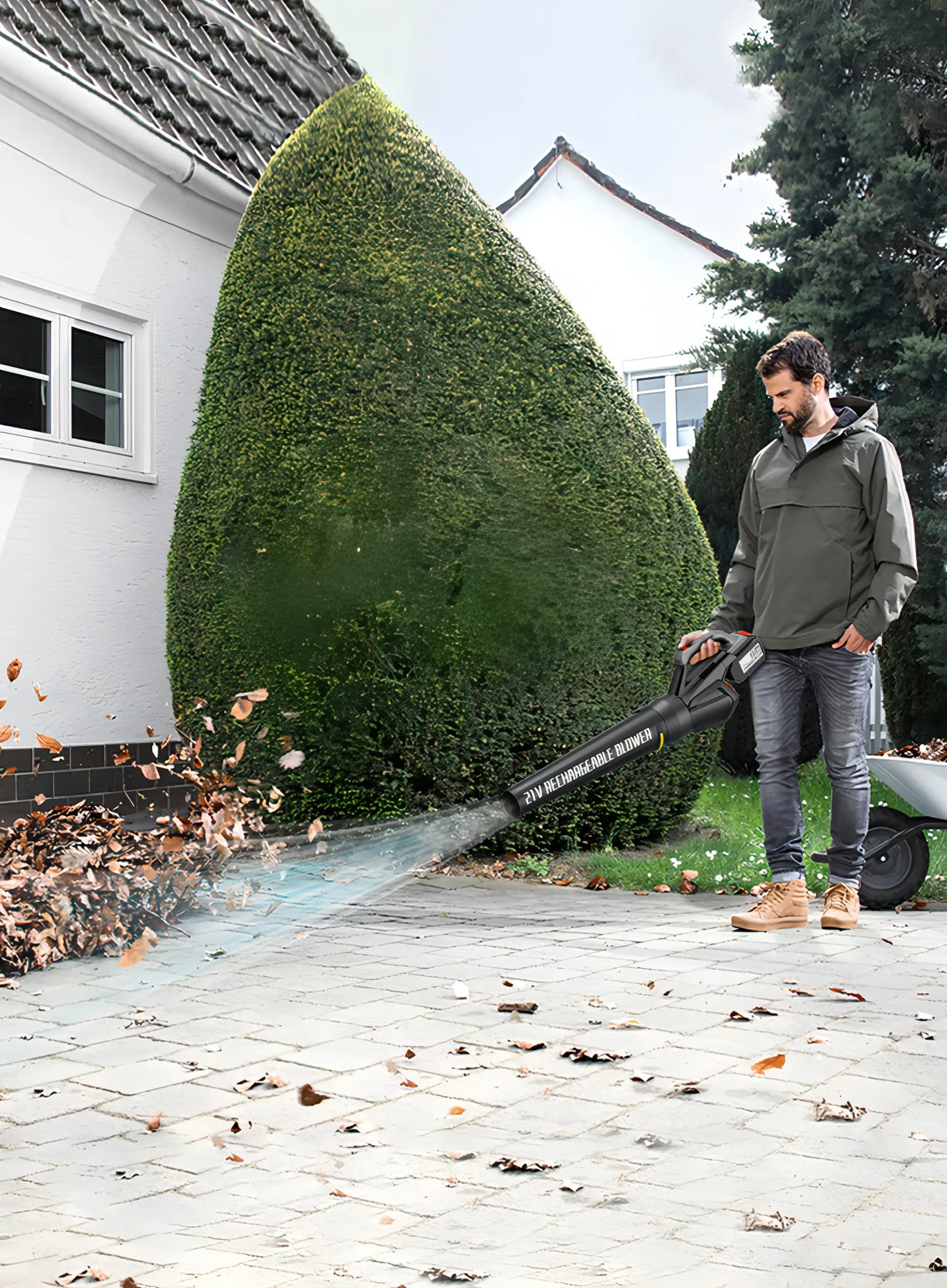 person holding Puruxe Leaf Blower