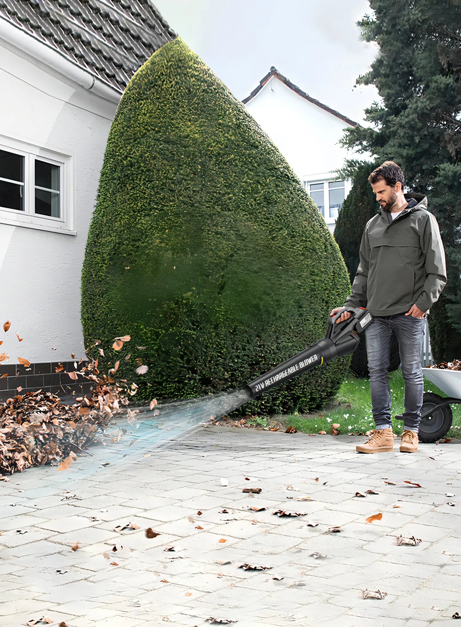 person holding Puruxe Leaf Blower
