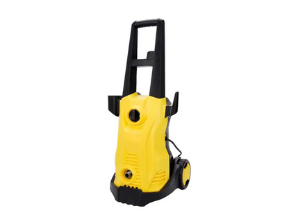 Yellow and black DayPlusor Pressure Washer on a white background