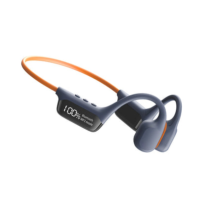 Blue and orange Sekoda Bone Conduction Headphones on a white background