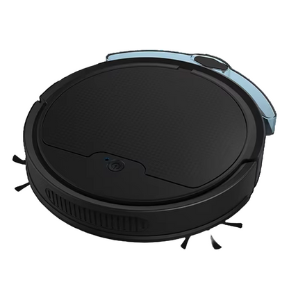 Black TidyRobo Robot Vacuum on a white background