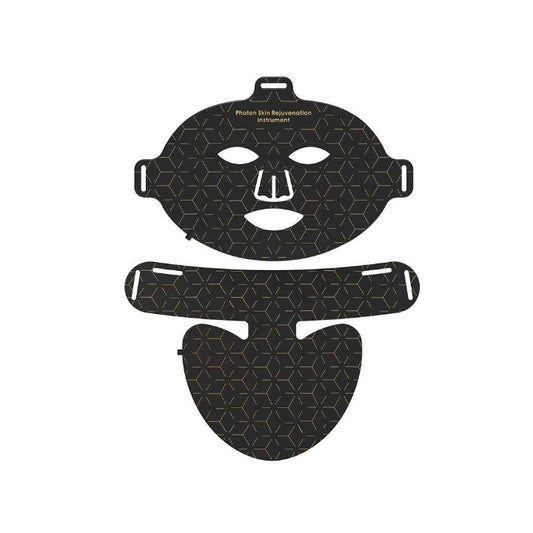 Black Trovoro LED Face Mask with geometric design on a white background
