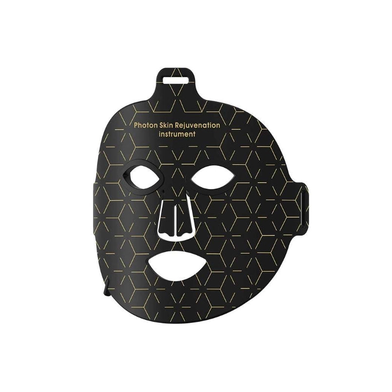 Black Trovoro LED Face Mask with geometric pattern on a white background
