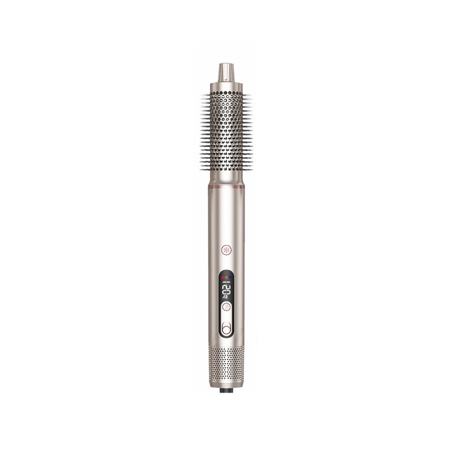 Silver Trovoro Hot Air Brush with bristle brush head on a white background