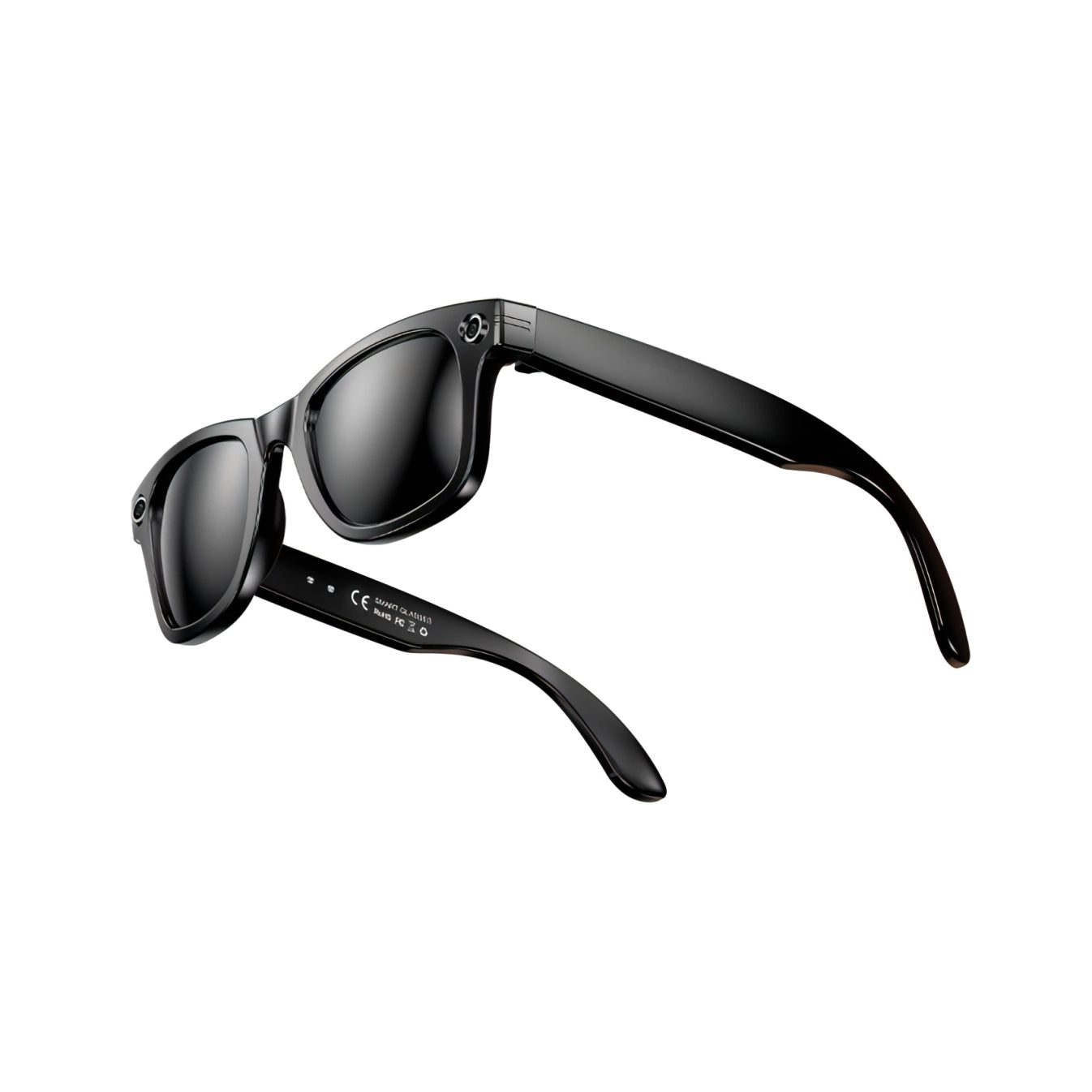 Black Trovoro Smart Glasses with reflective lenses on a white background