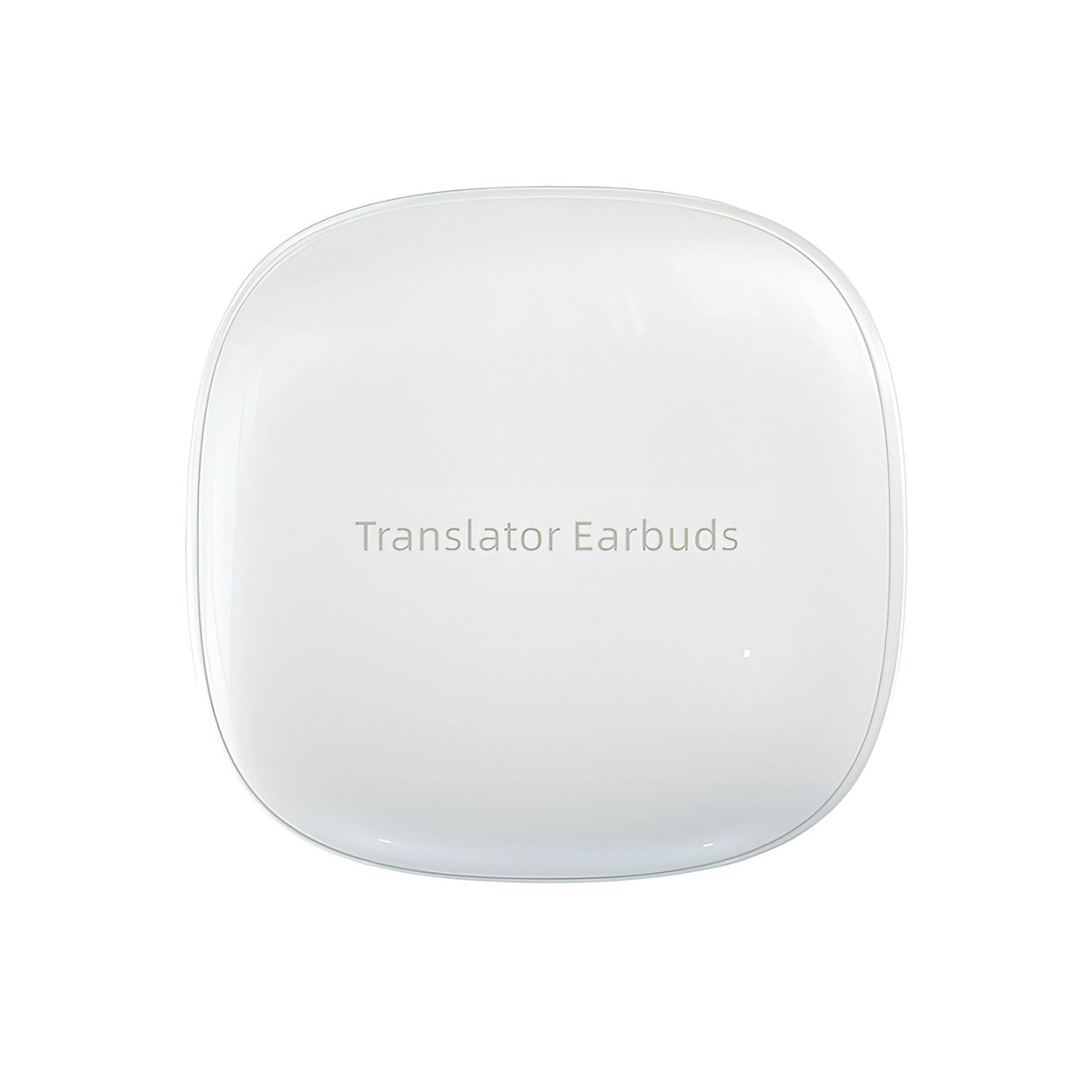 White square Trovoro Translator Earbuds with 'Translator Earbuds' text on a white background
