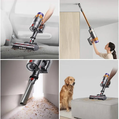 Collage of a handheld ValoClean Vacuum Cleaner being used in various cleaning scenarios.