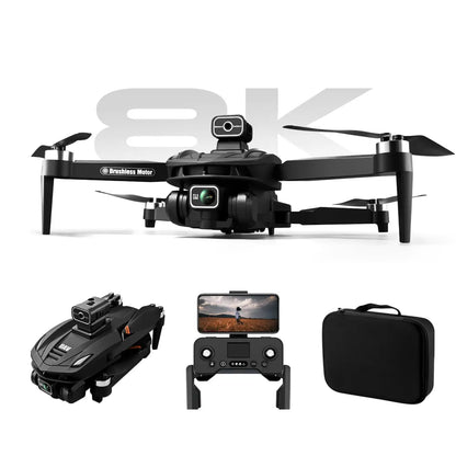 Black Vassco GPS Drone with accessories on a white background, featuring '8K' text.