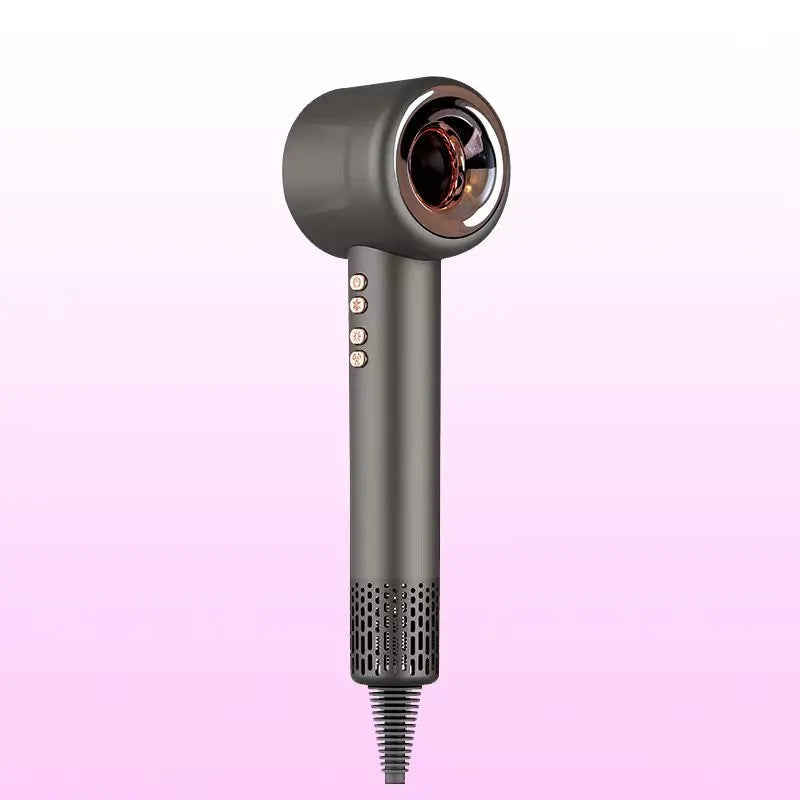 Gray Voeflow Hair Dryer on a pink background