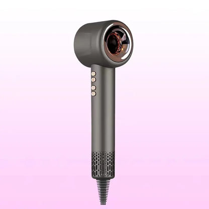 Gray Voeflow Hair Dryer on a pink background