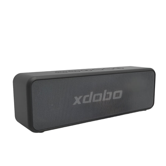 Black rectangular speaker with 'xdobo' branding on a white background