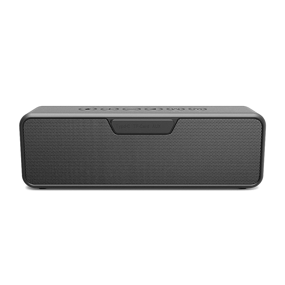 Black rectangular speaker on a white background